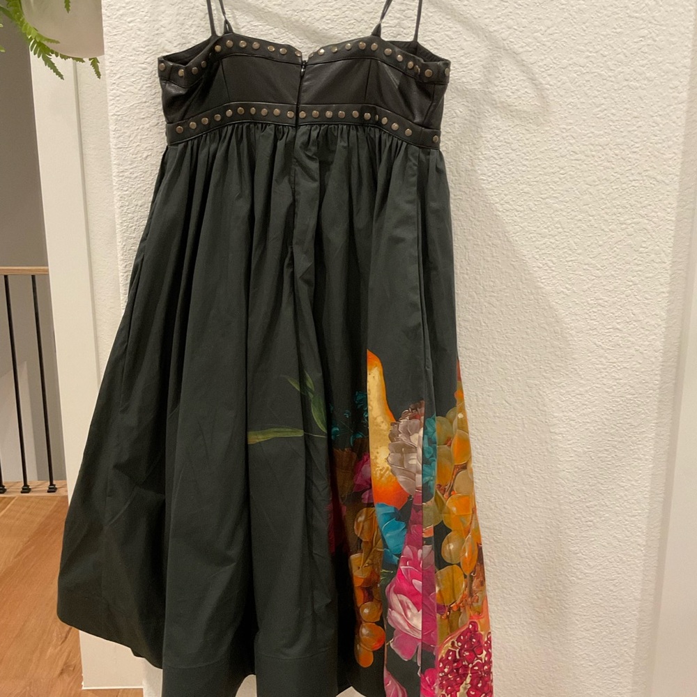 Maeve Twofer Faux Leather Babydoll Dress - Picture 4 of 7